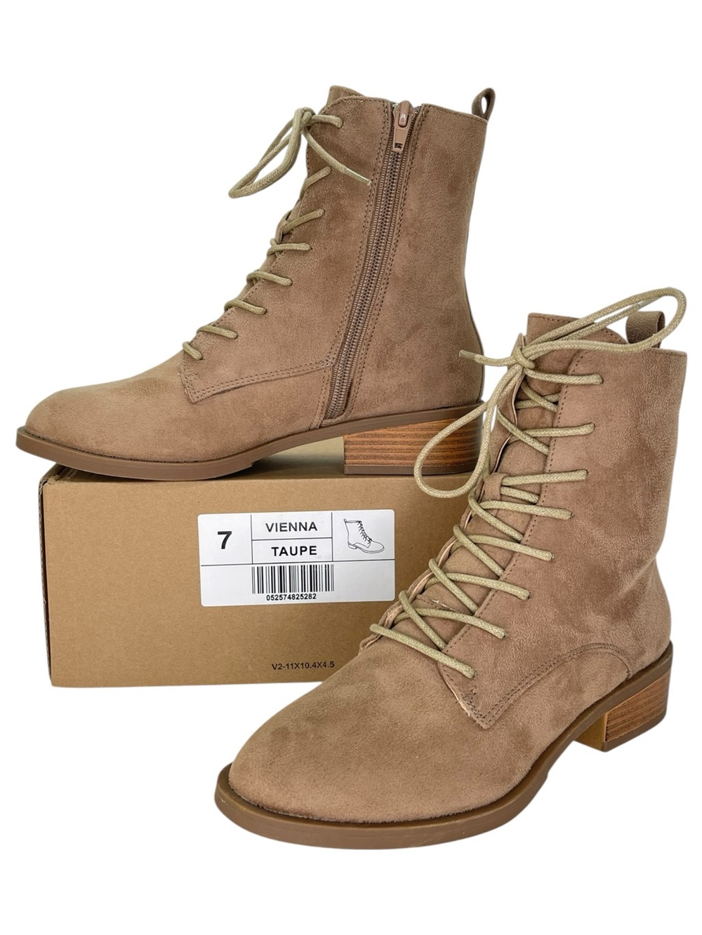 Journee Collection Vienna Taupe Microsuede Womens Ankle Boots Size 7M - Picture 11 of 11